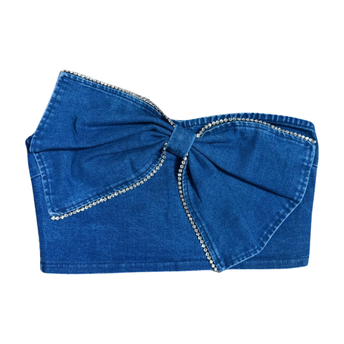 No Self Control Denim Bow Top